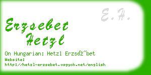 erzsebet hetzl business card